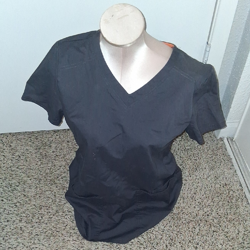 Black V-Neck Scrub Top